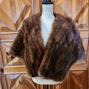 Vintage Foley's Houston Dark Brown Mink Stole
